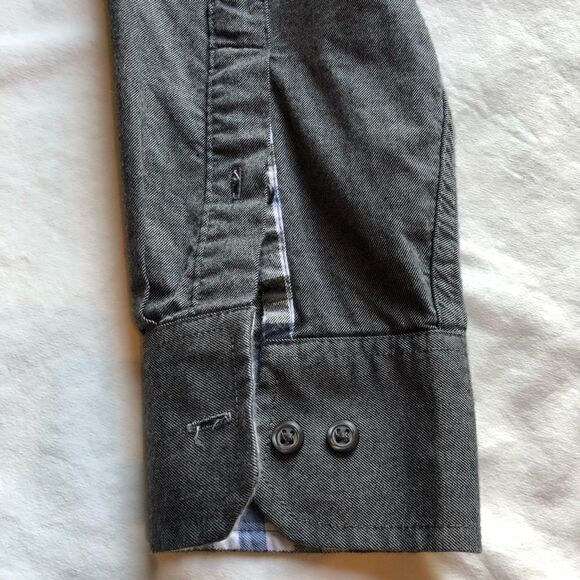 Izod Button Down Shirt Gray Medium - Picture 7 of 8
